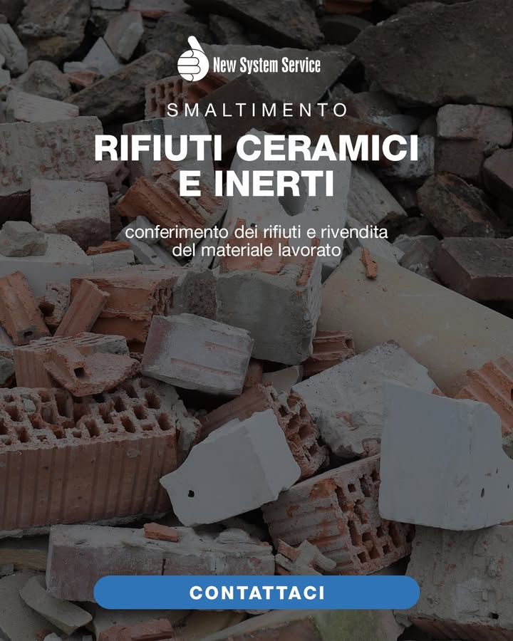 SMALTIMENTO RIFIUTI CERAMICI E INERTI ♻️
👉 Scarti edili da