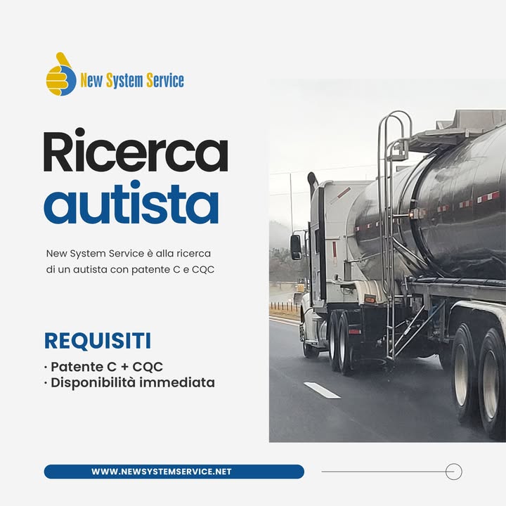 🚛 RICERCA AUTISTA ❗
New System Service Srl è alla ricerca