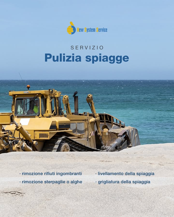 Pulizia spiagge 🏖️
Con New System Service eseguiamo interventi di pulizia